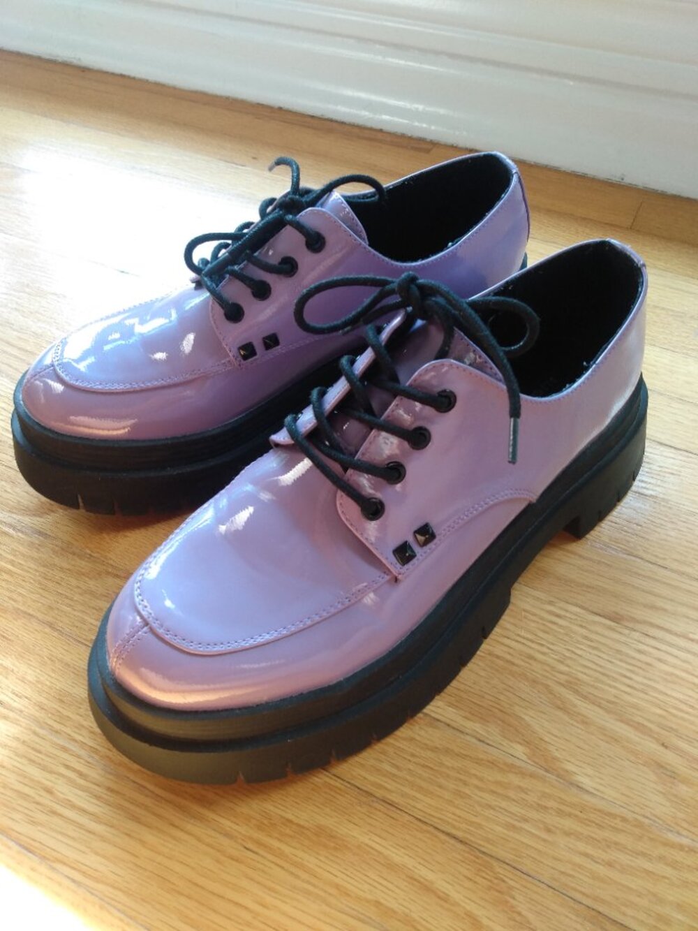 Lavender Patent Vegan Leather Platform Creepers Size 10 - Picture 6 of 16